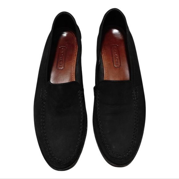 COACH Black Suede Loafers Shoes Women’s Size 7.5 J209 Made in Italy - Picture 2 of 15